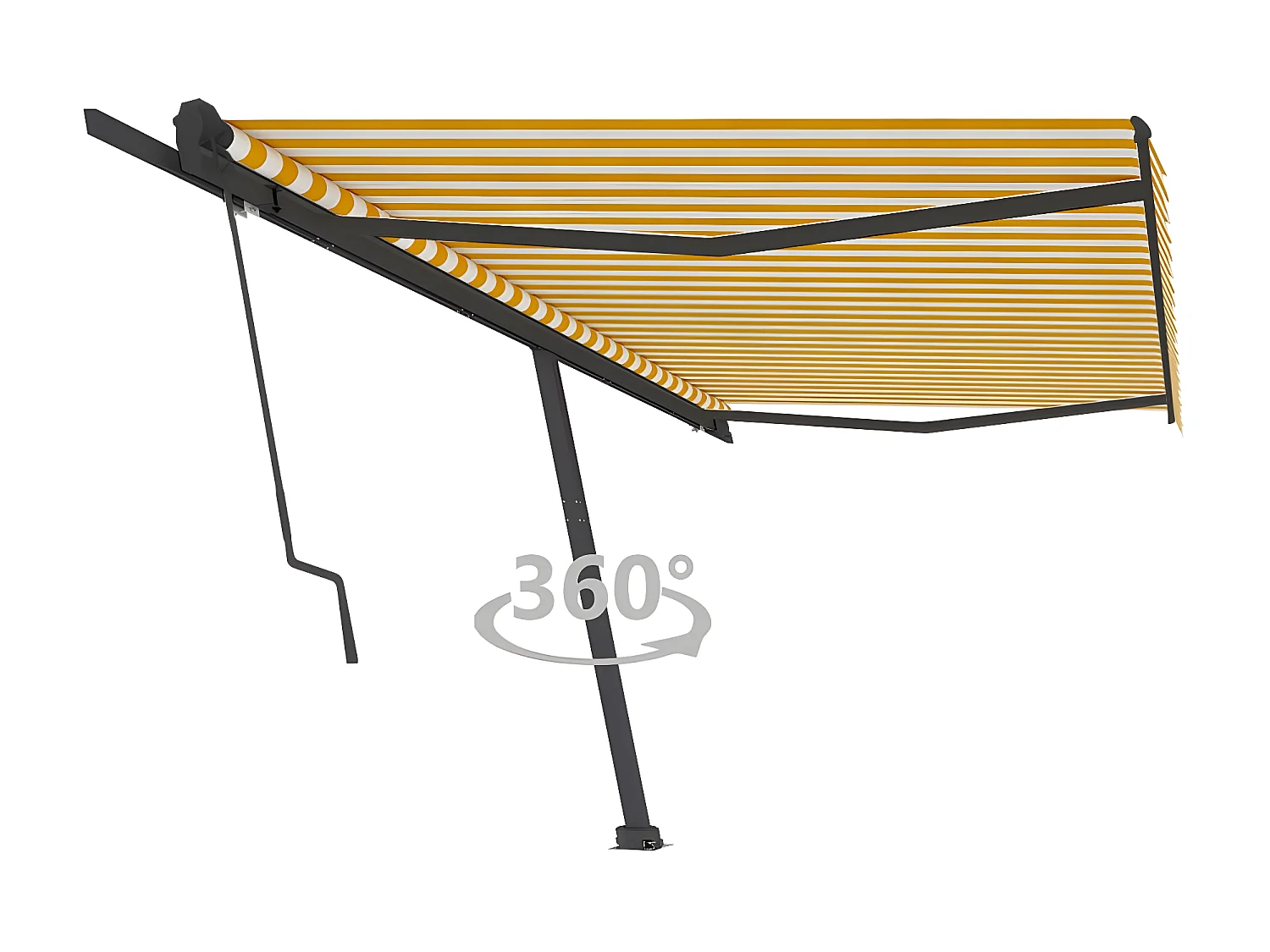 Auvent automatique sur pied 500x350 Jaune/Blanc