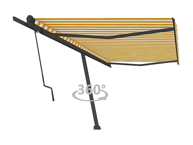 Automatische luifel op voet 500x350 Geel/Wit