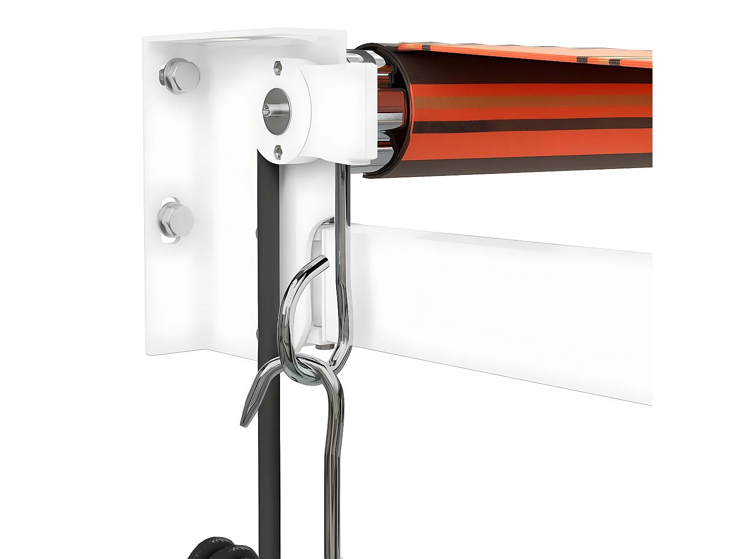 Auvent rétractable automatique orange etarron 3x2,5