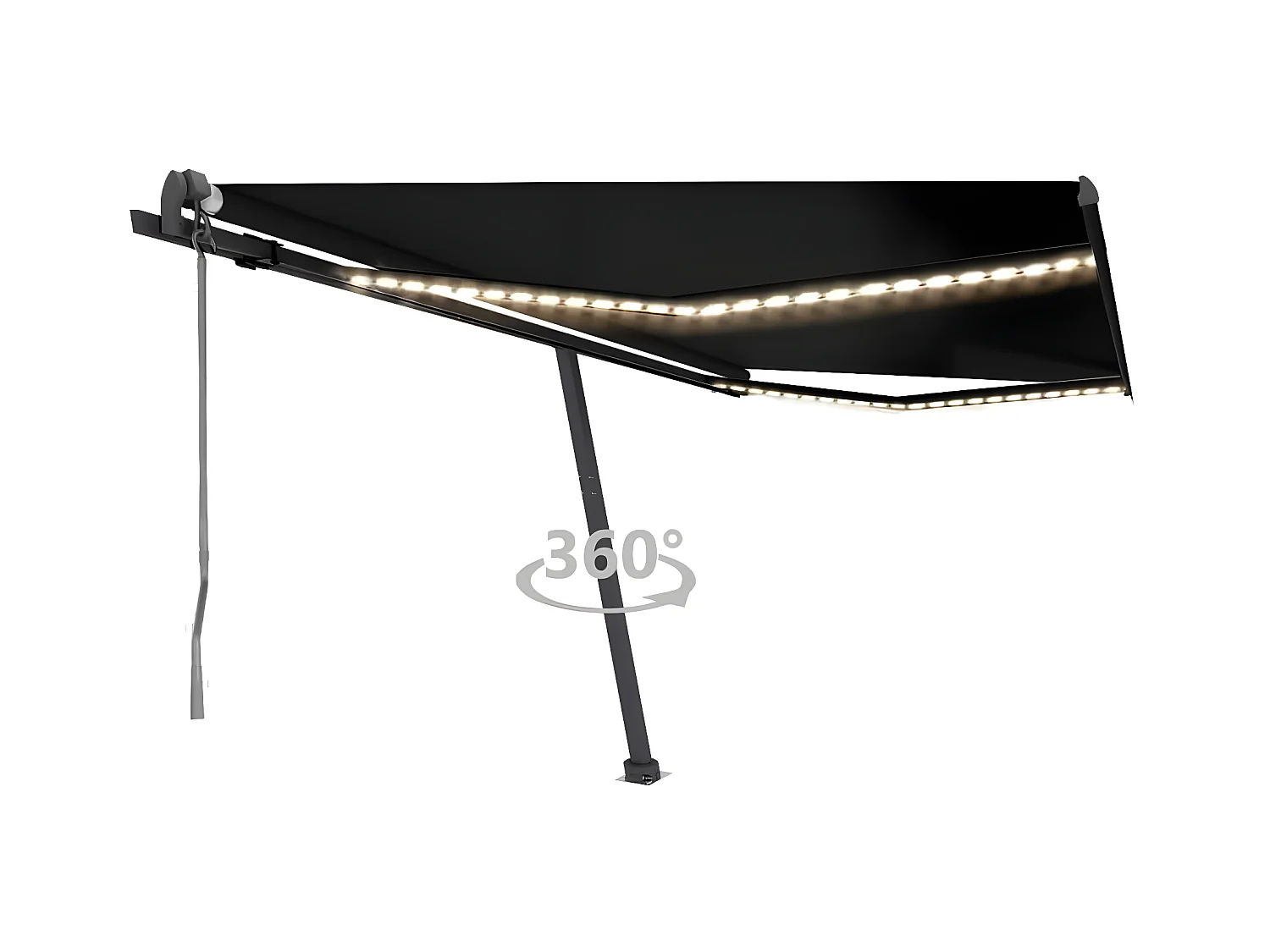Auvent automatique capteur de vent et LED 400x350 Anthracite