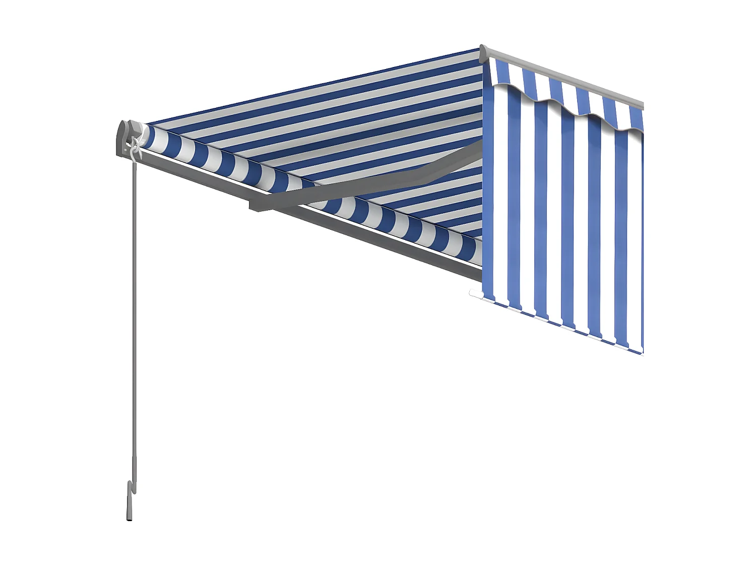 Auvent automatique rétractable avec store 6x3 Bleu et blanc