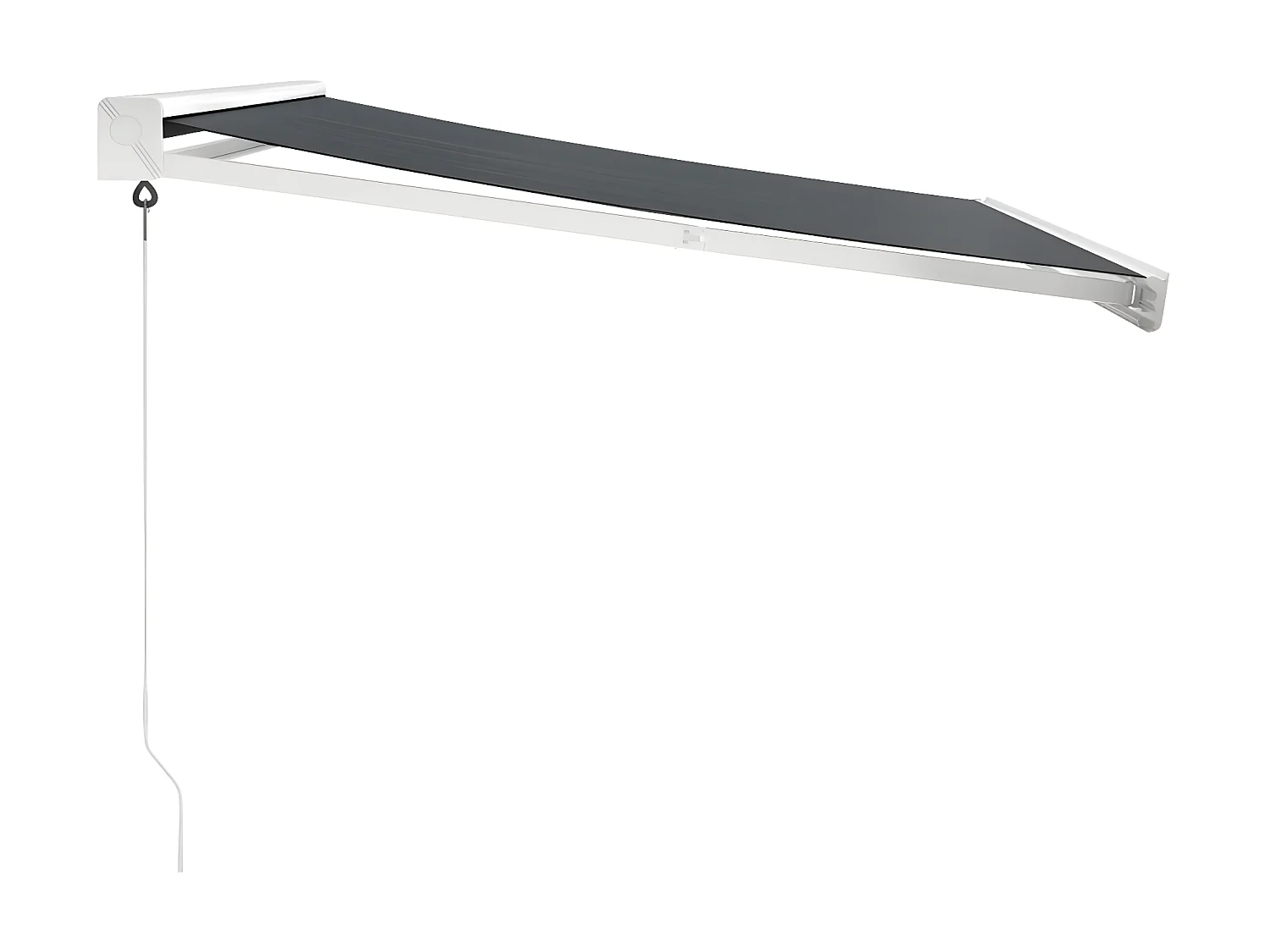 Anthrazit einziehbare Markise 3,5x2,5 Stoff und Aluminium