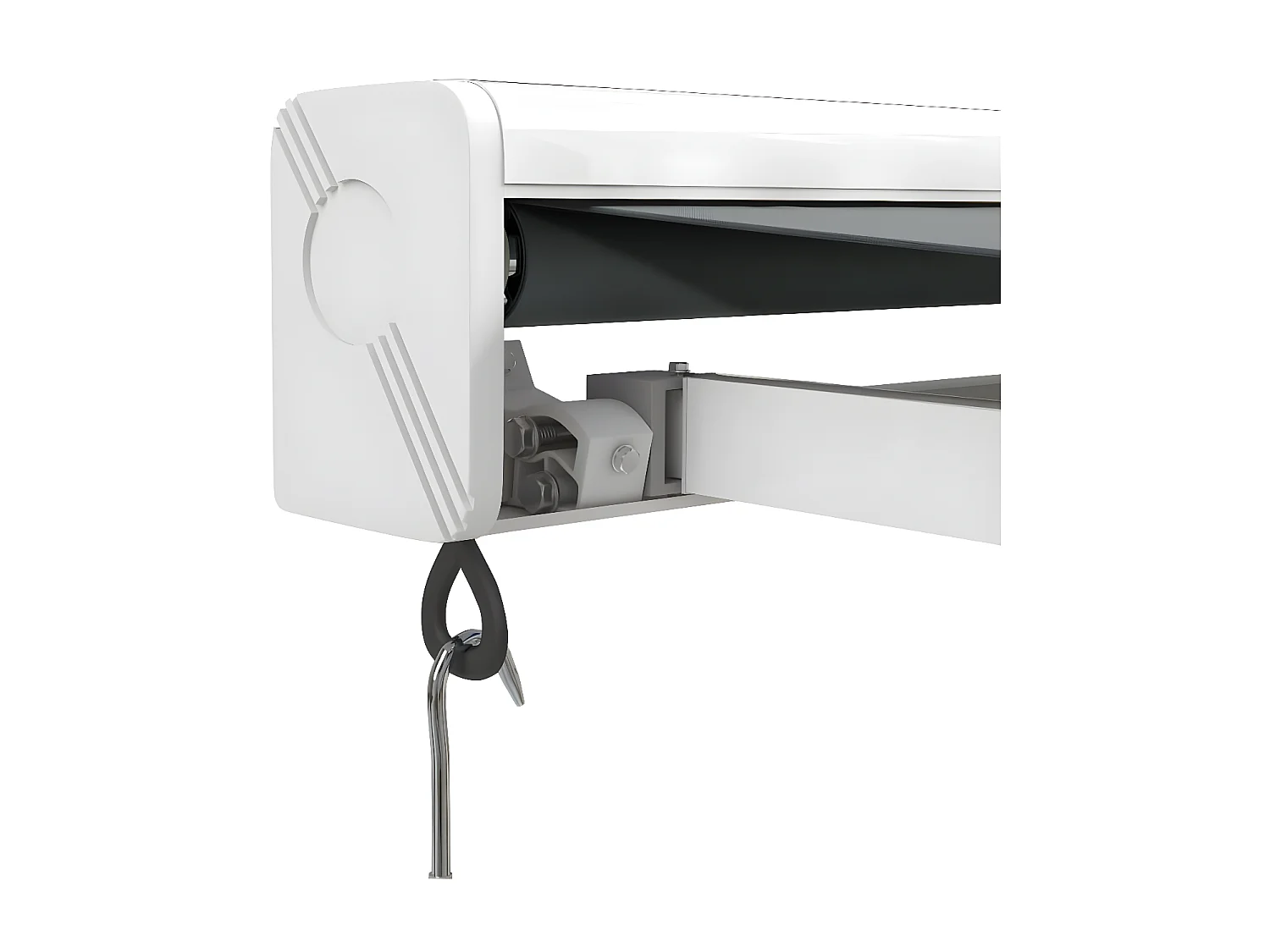 Anthrazit einziehbare Markise 3,5x2,5 Stoff und Aluminium