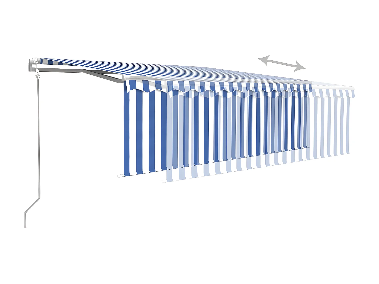 Auvent automatique rétractable avec store 4x3 Bleu et blanc