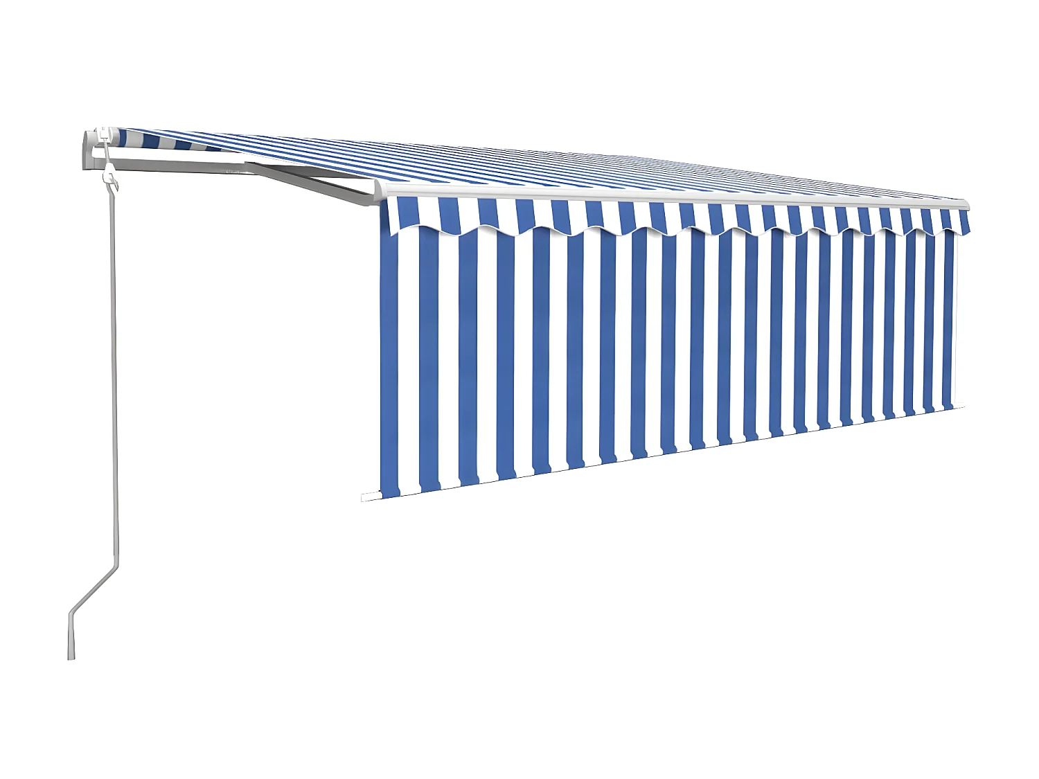 Auvent automatique rétractable avec store 4x3 Bleu et blanc