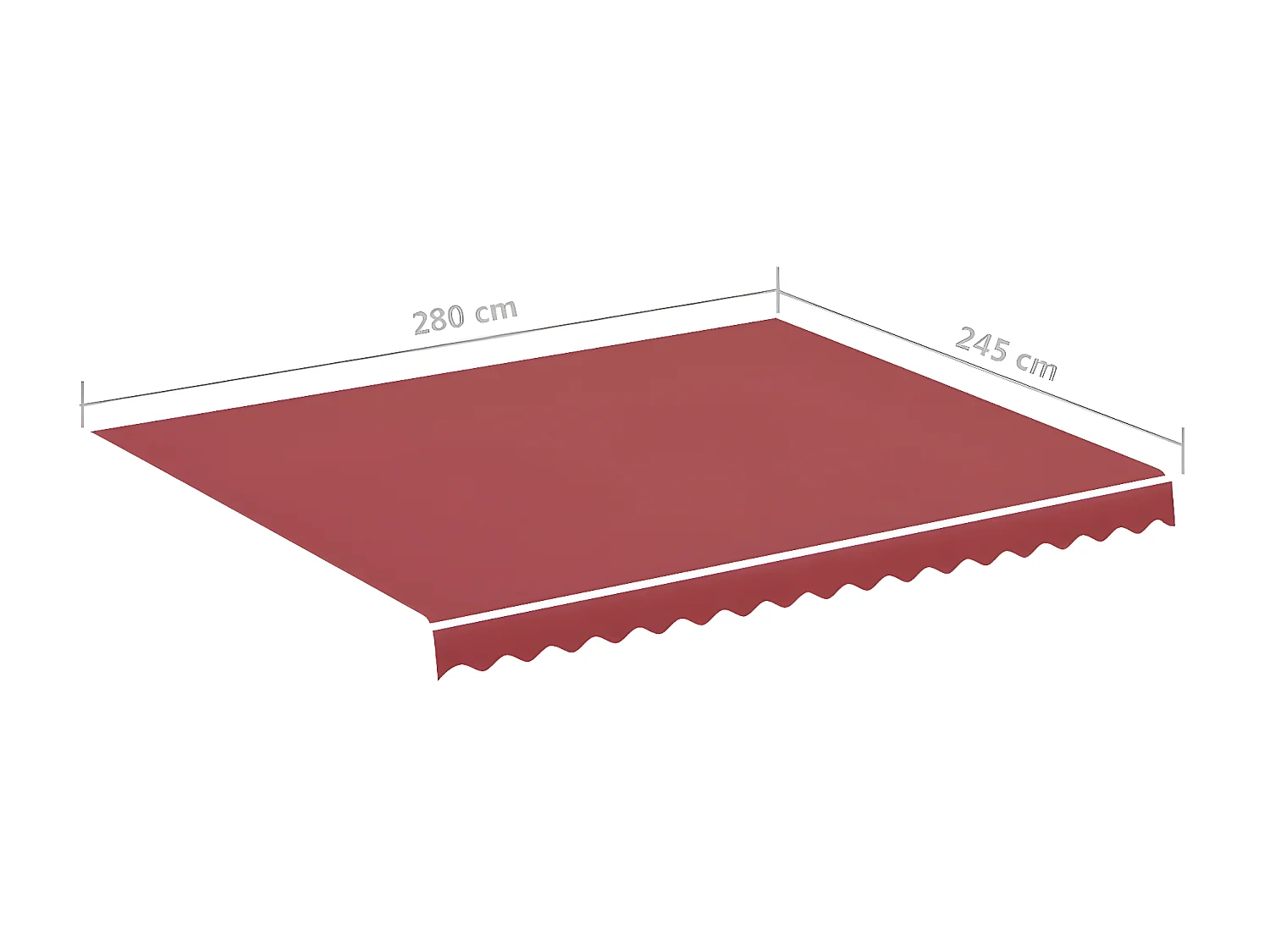 Ersatzstoff für Markise Bordeauxrot 3x2,5