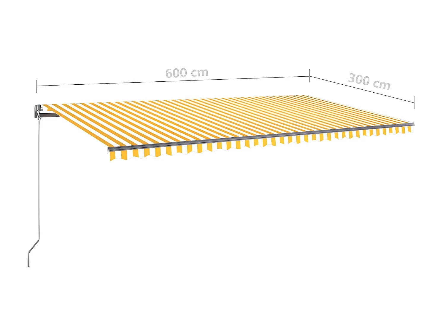 Auvent automatique sur pied 600x300 Jaune/Blanc