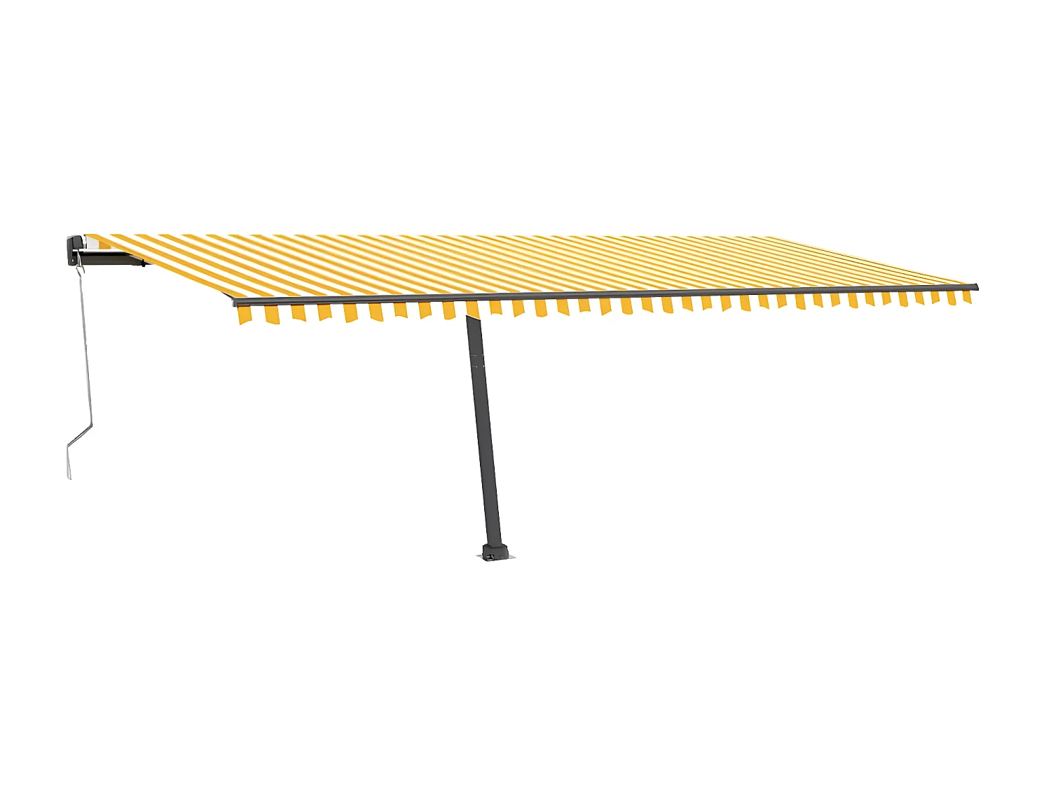 Automatische luifel op voet 600x300 Geel/Wit