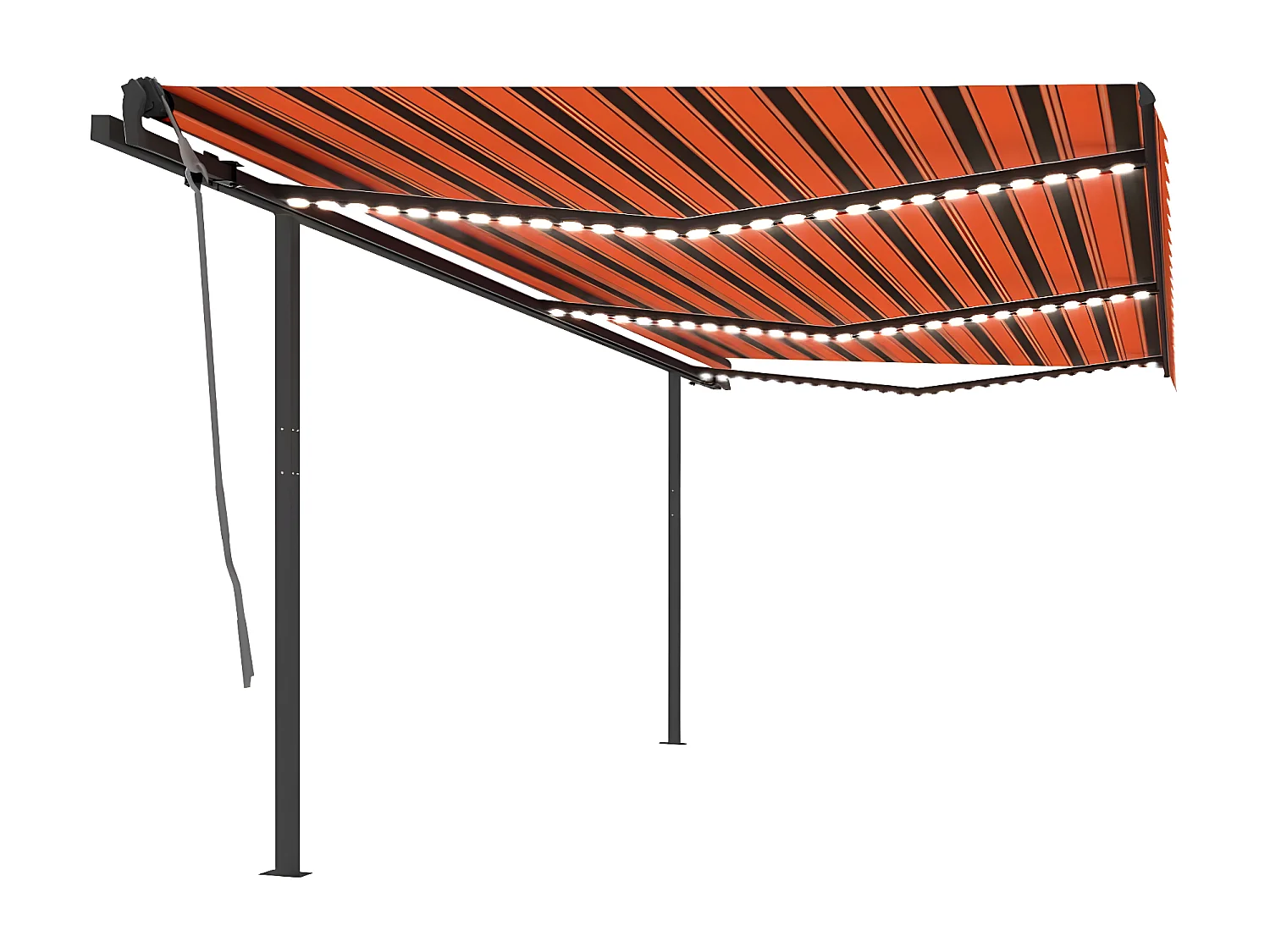 Auvent automatique capteur de vent/LED 6x3 Orange etarron