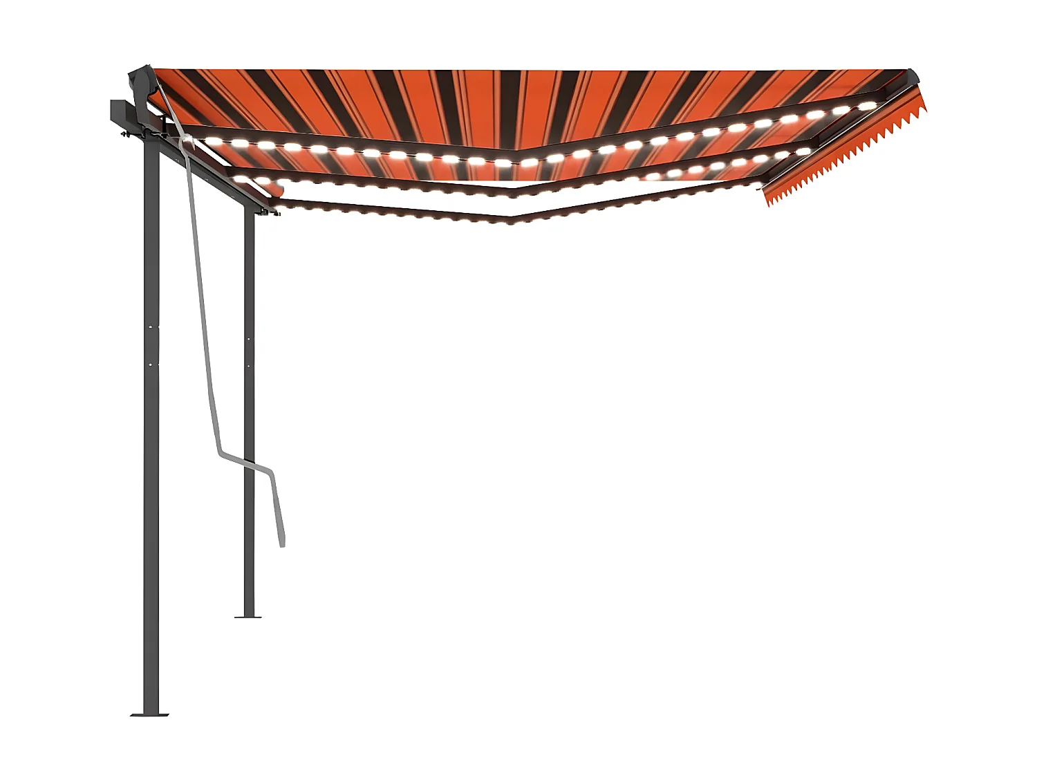 Auvent automatique capteur de vent/LED 6x3 Orange etarron