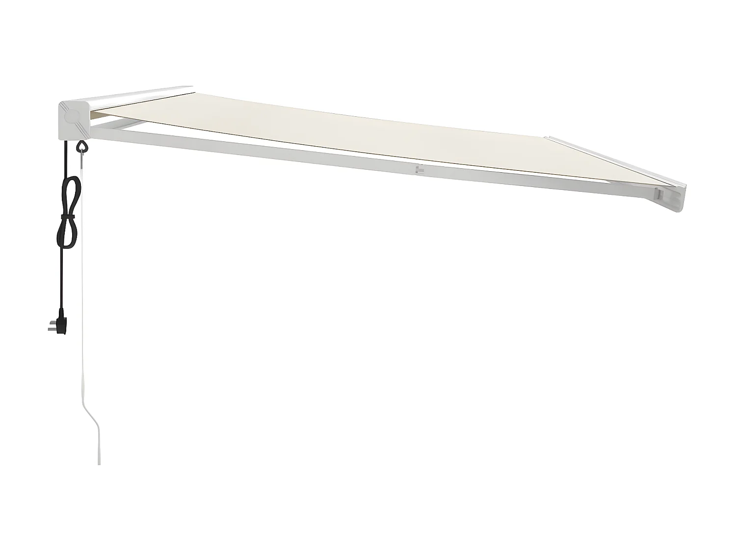 Toldo retrátil creme 4x3 tecido e alumínio