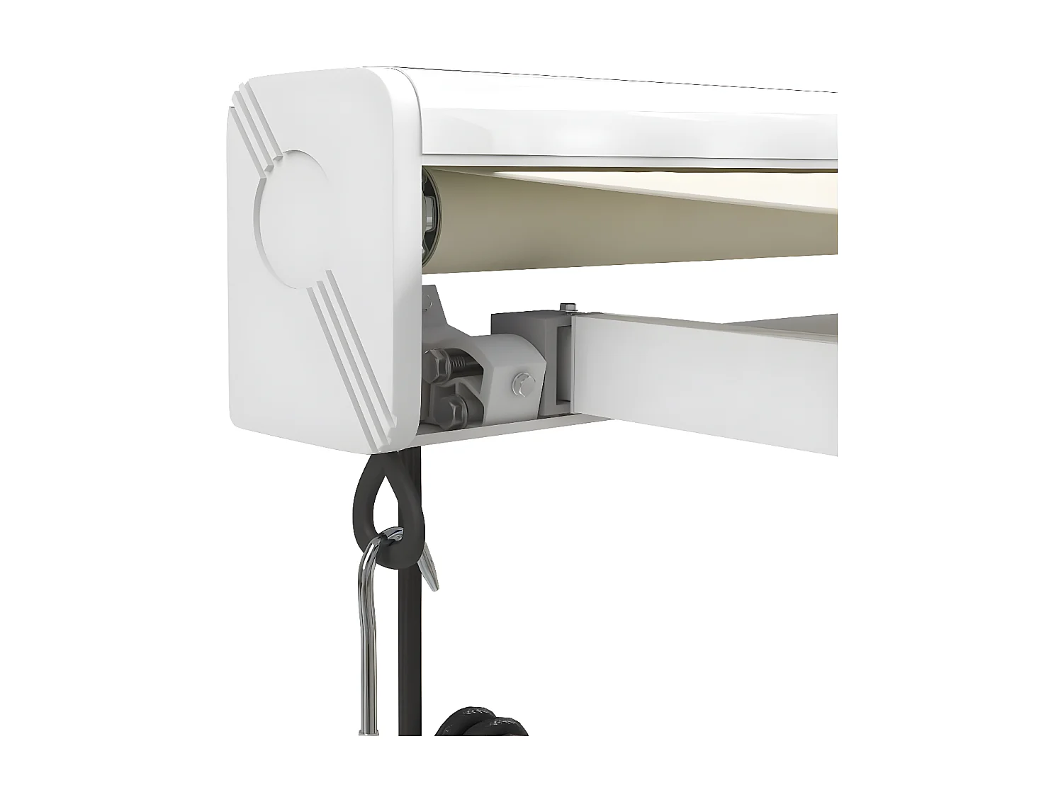 Toldo retrátil creme 4x3 tecido e alumínio