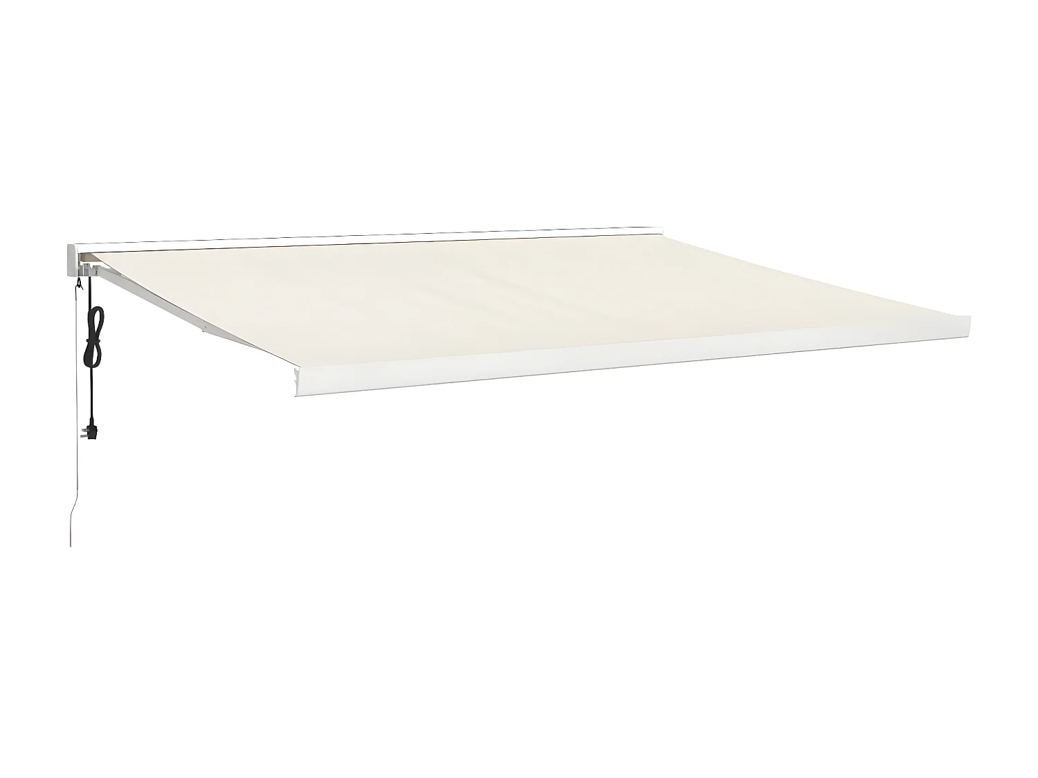 Cremefarbene einziehbare Markise aus 4x3 Stoff und Aluminium