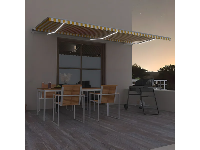 Sensore vento per tenda automatica LED 600x350cm Giallo e bianco