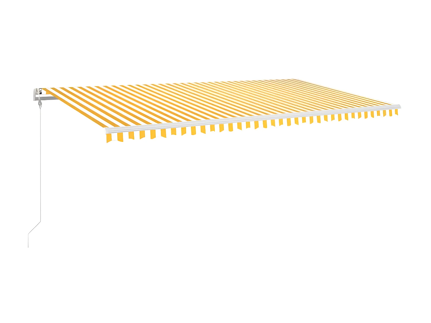 Auvent automatique capteur de vent LED 600x350cm Jaune et blanc