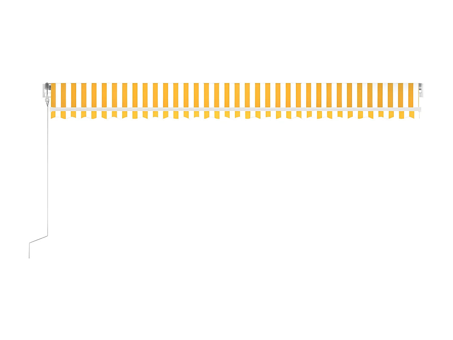 Auvent automatique capteur de vent LED 600x350cm Jaune et blanc