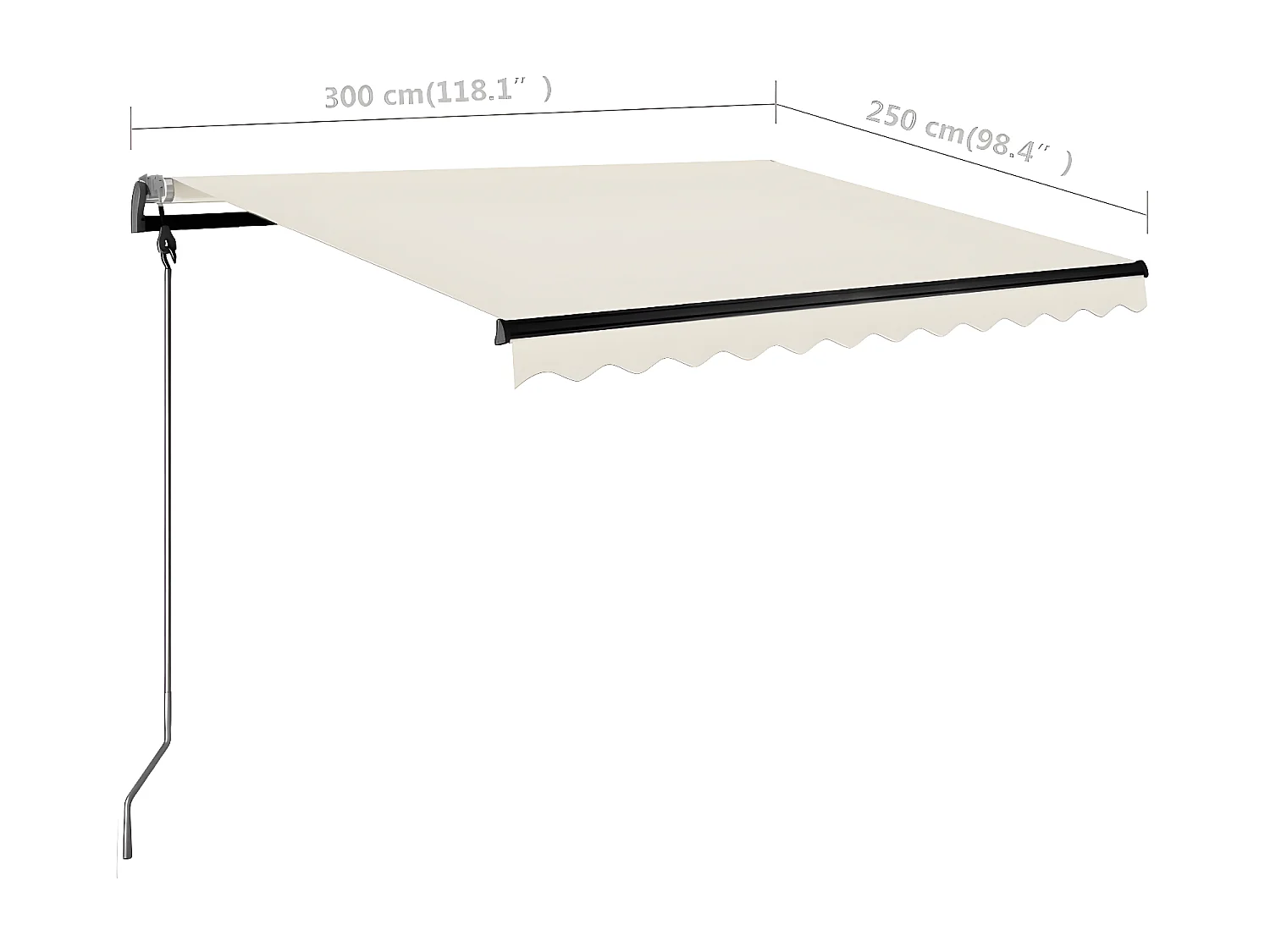 Toldo autoportante 300x250 Crema