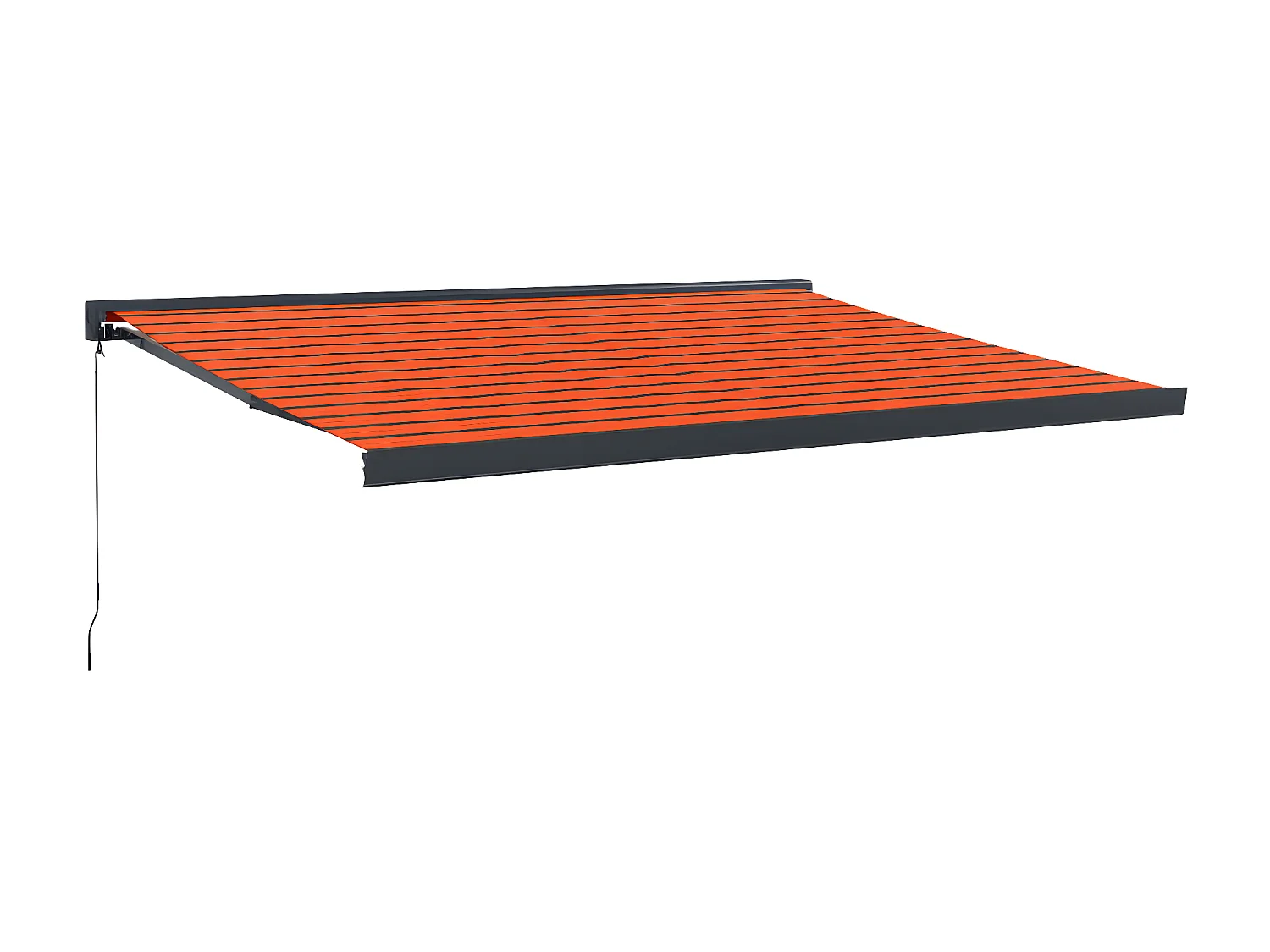 Auvent rétractable orange etarron 4,5x3 tissu et aluminium