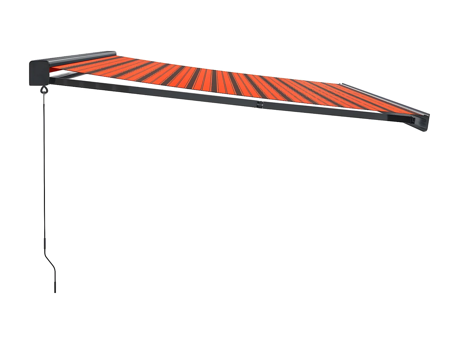 Auvent rétractable orange etarron 4,5x3 tissu et aluminium