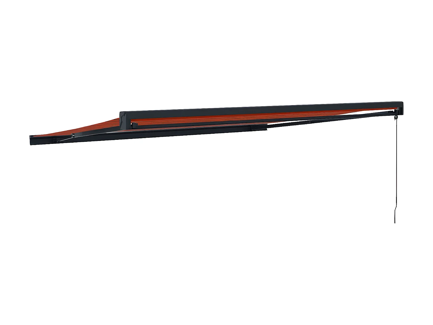 Auvent rétractable orange etarron 4,5x3 tissu et aluminium