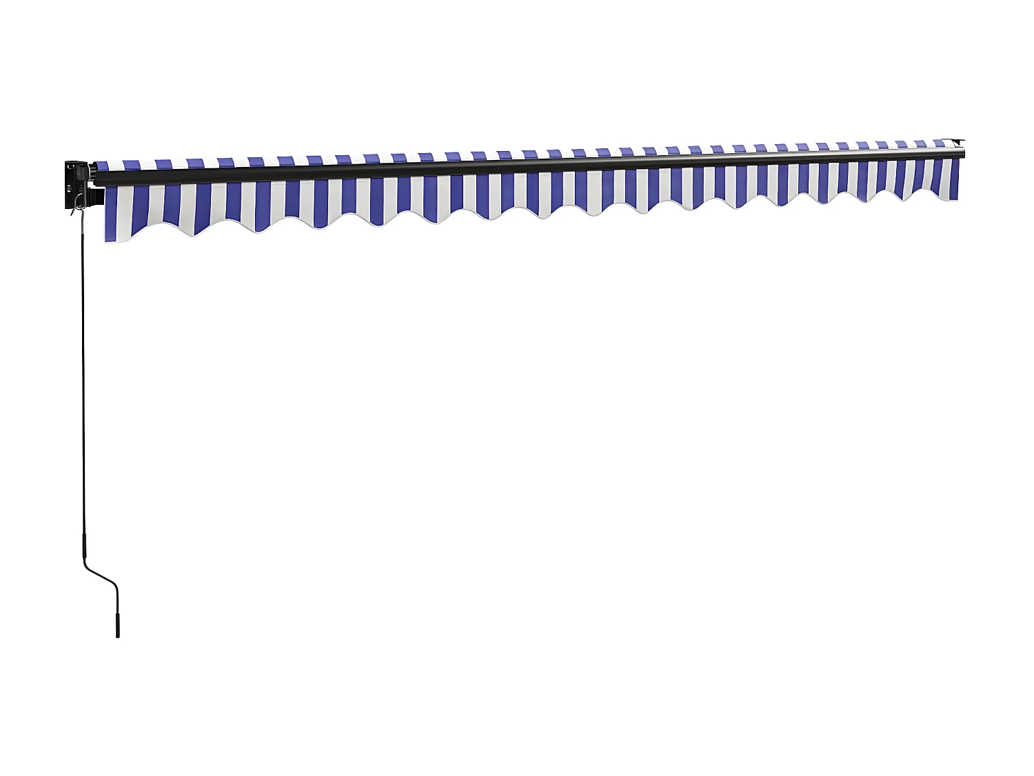 Auvent rétractable bleu et blanc 4x3 tissu et aluminium