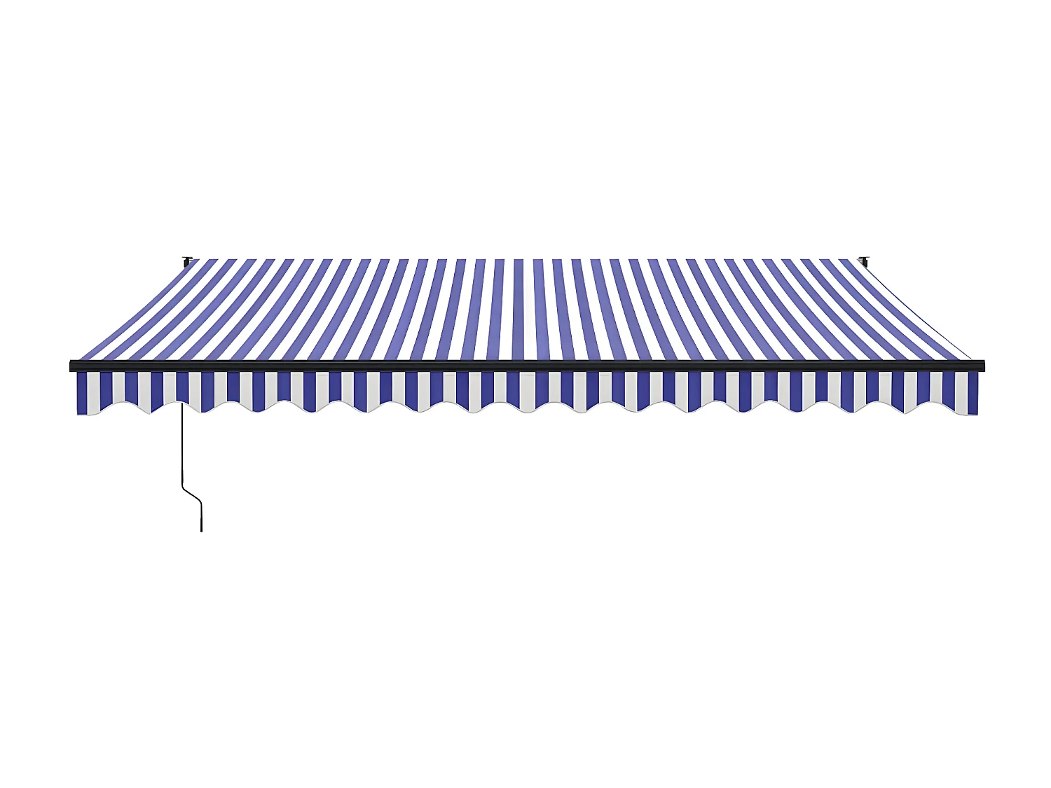 Auvent rétractable bleu et blanc 4x3 tissu et aluminium