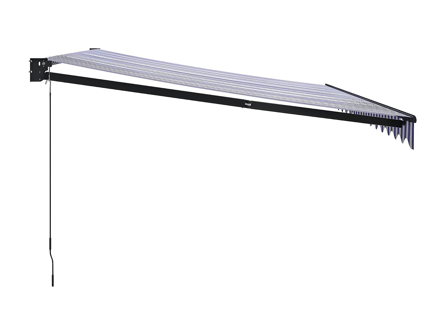 Auvent rétractable bleu et blanc 4x3 tissu et aluminium