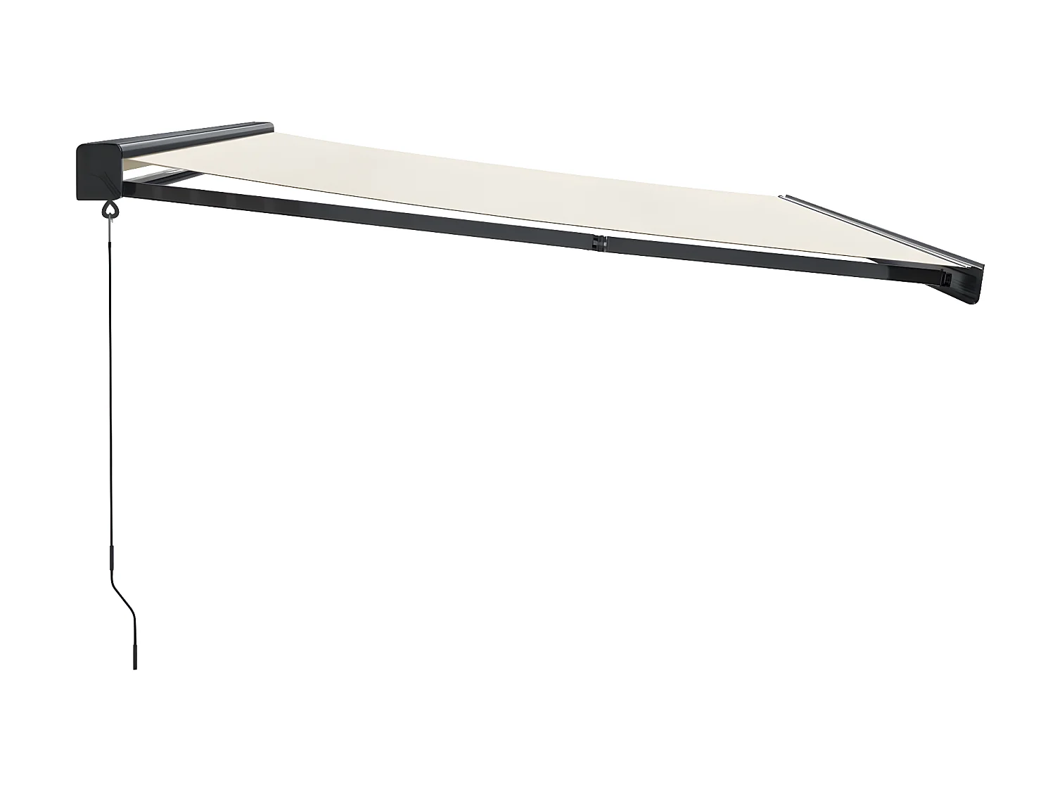 Auvent rétractable crème 4x3 tissu et aluminium