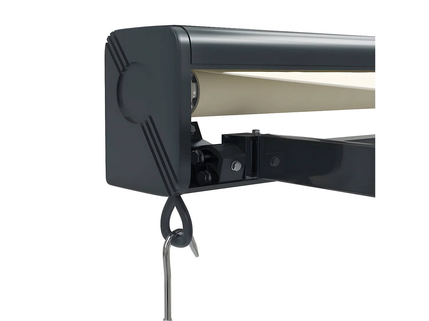 Auvent rétractable crème 4x3 tissu et aluminium