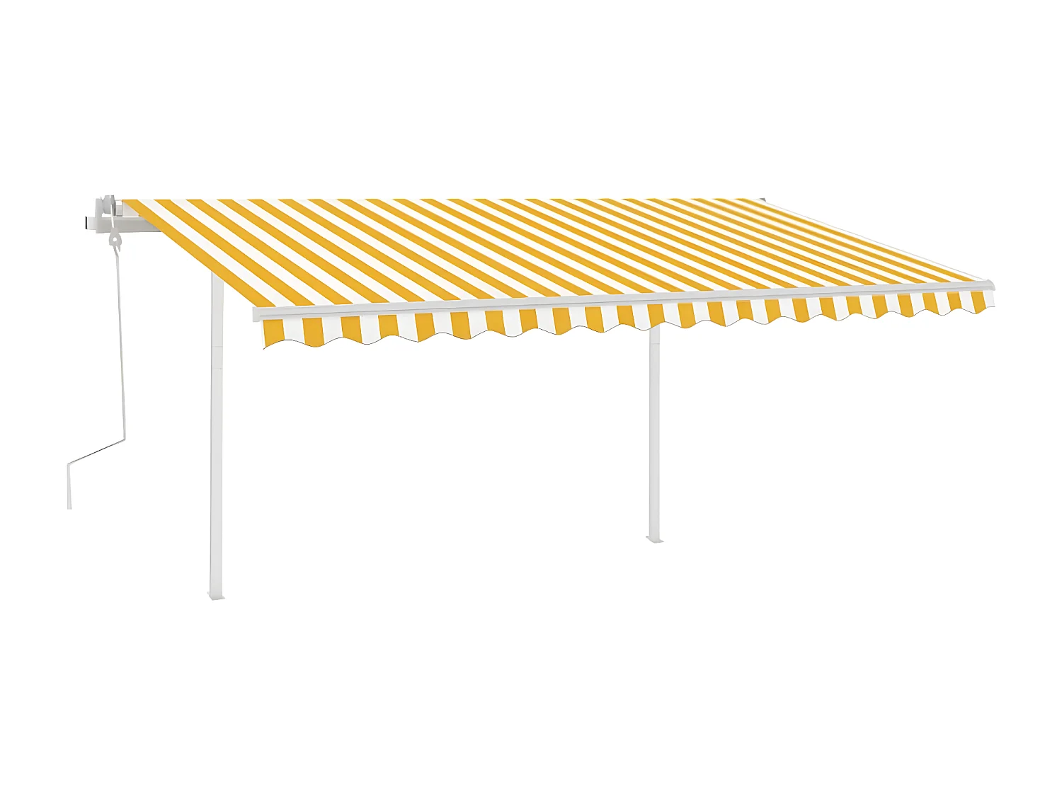 Auventanuel rétractable avec poteaux 4x3 Jaune et blanc