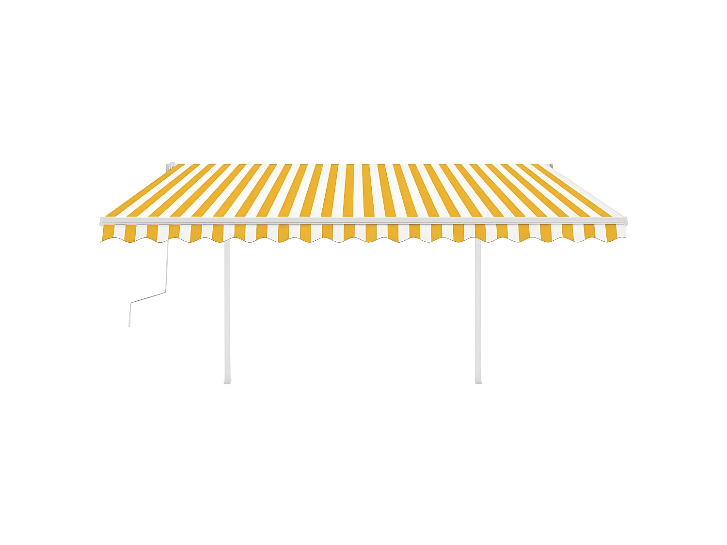 Auventanuel rétractable avec poteaux 4x3 Jaune et blanc