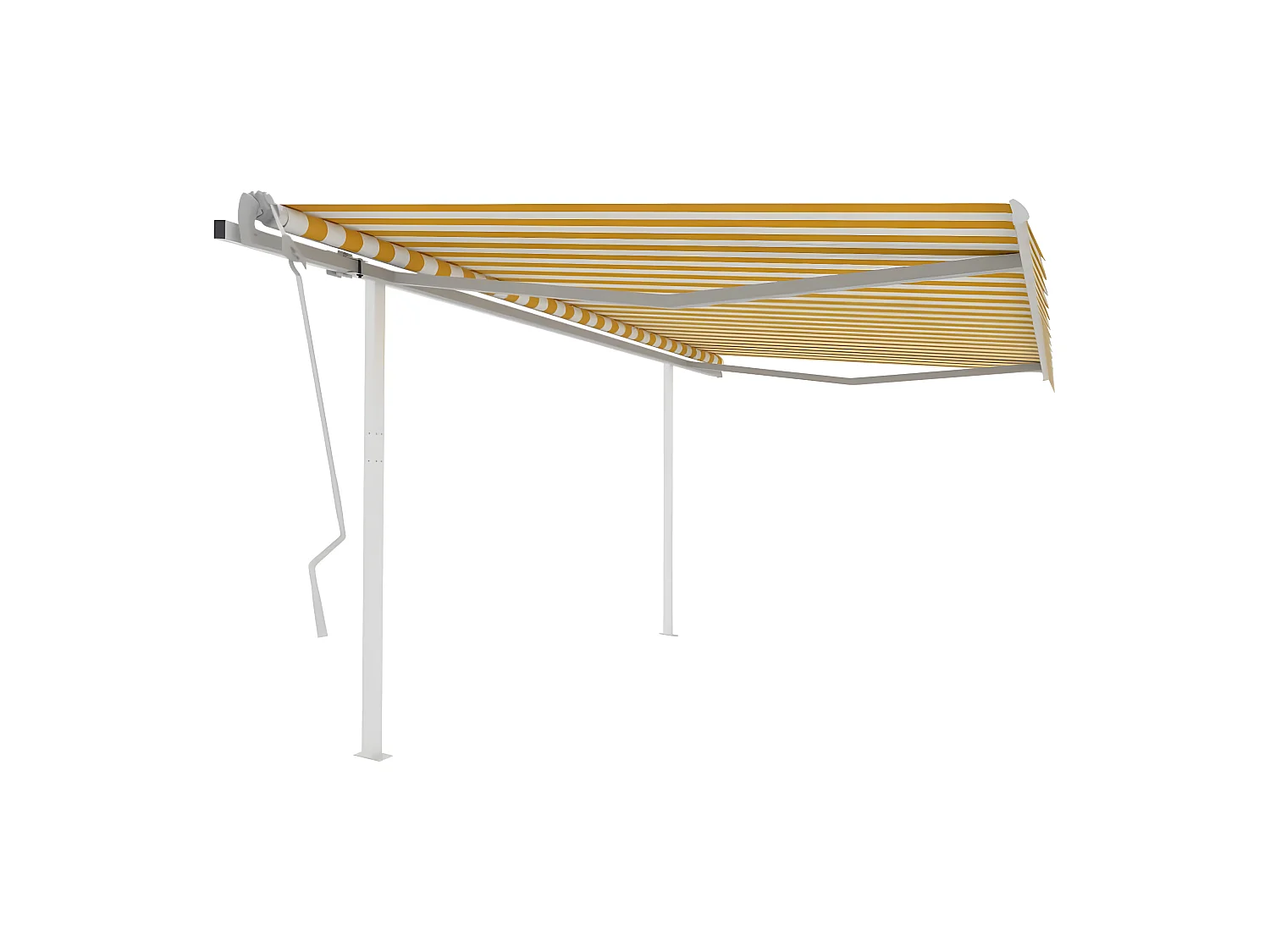 Tenda retrattile con montanti 4x3 Gialla e bianca