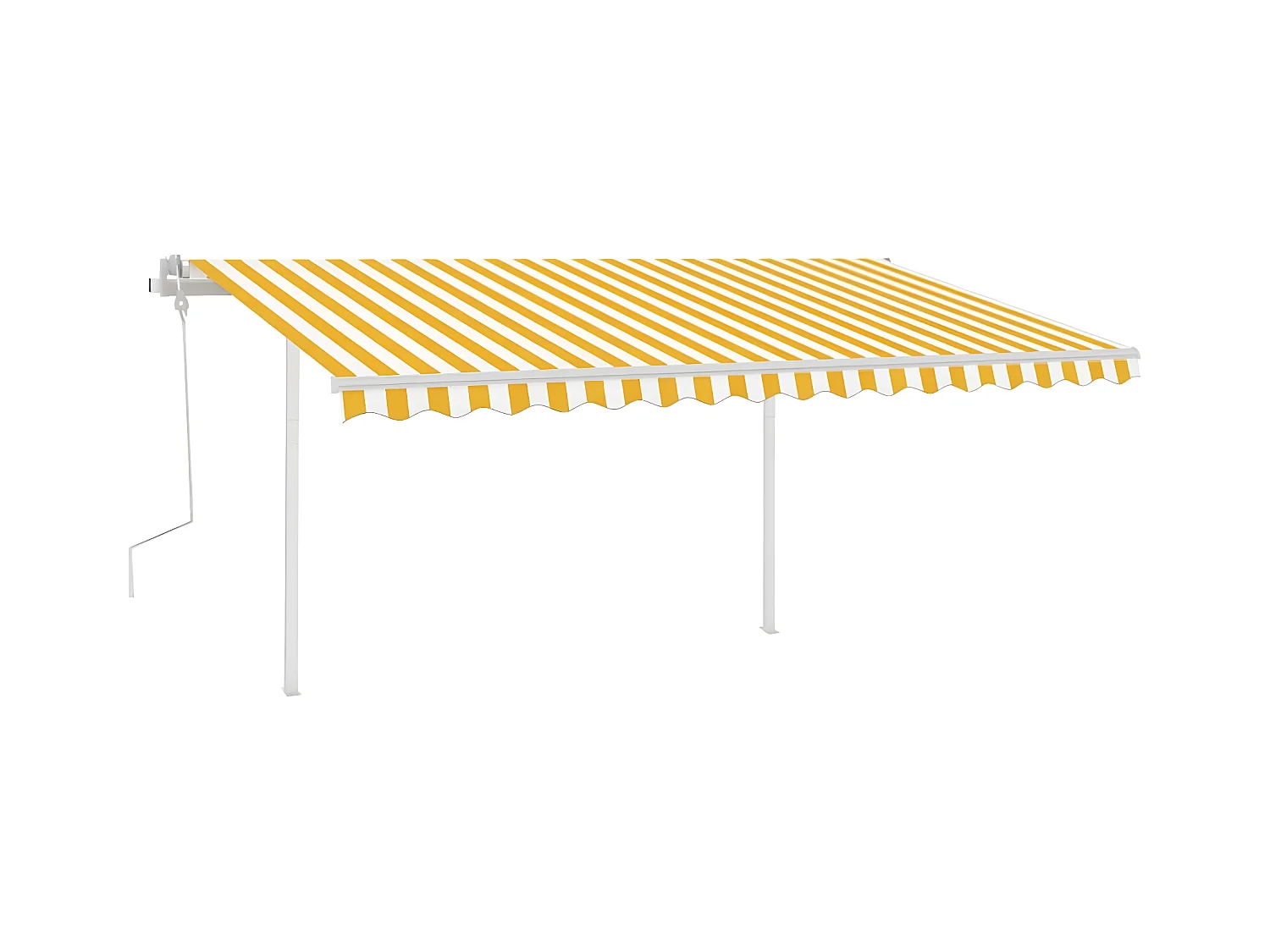 Tenda retrattile con montanti 4x3 Gialla e bianca