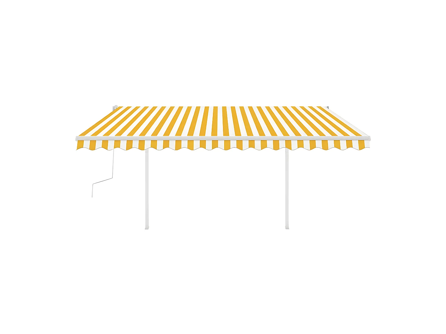 Tenda retrattile con montanti 4x3 Gialla e bianca