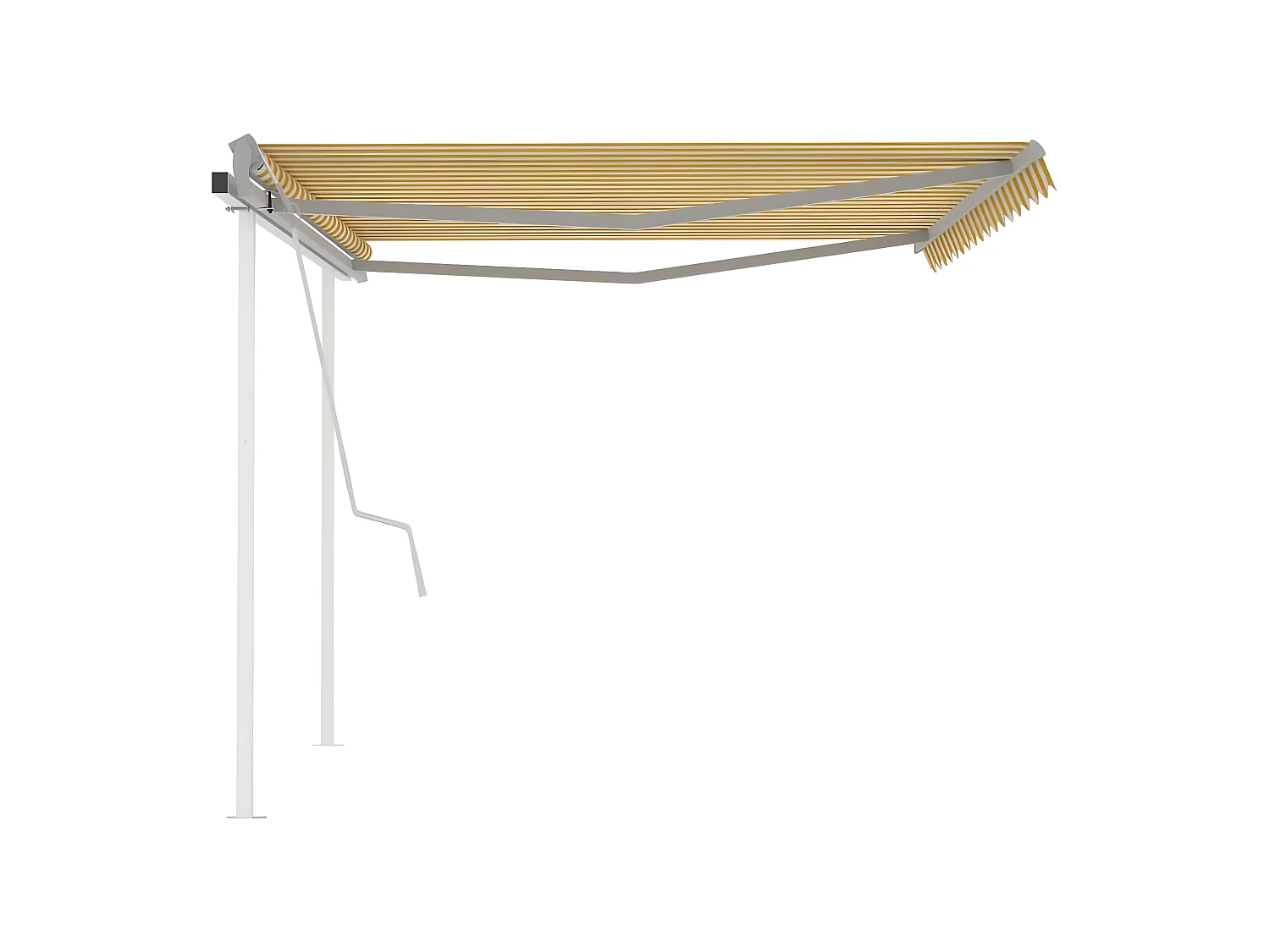 Tenda retrattile con montanti 4x3 Gialla e bianca