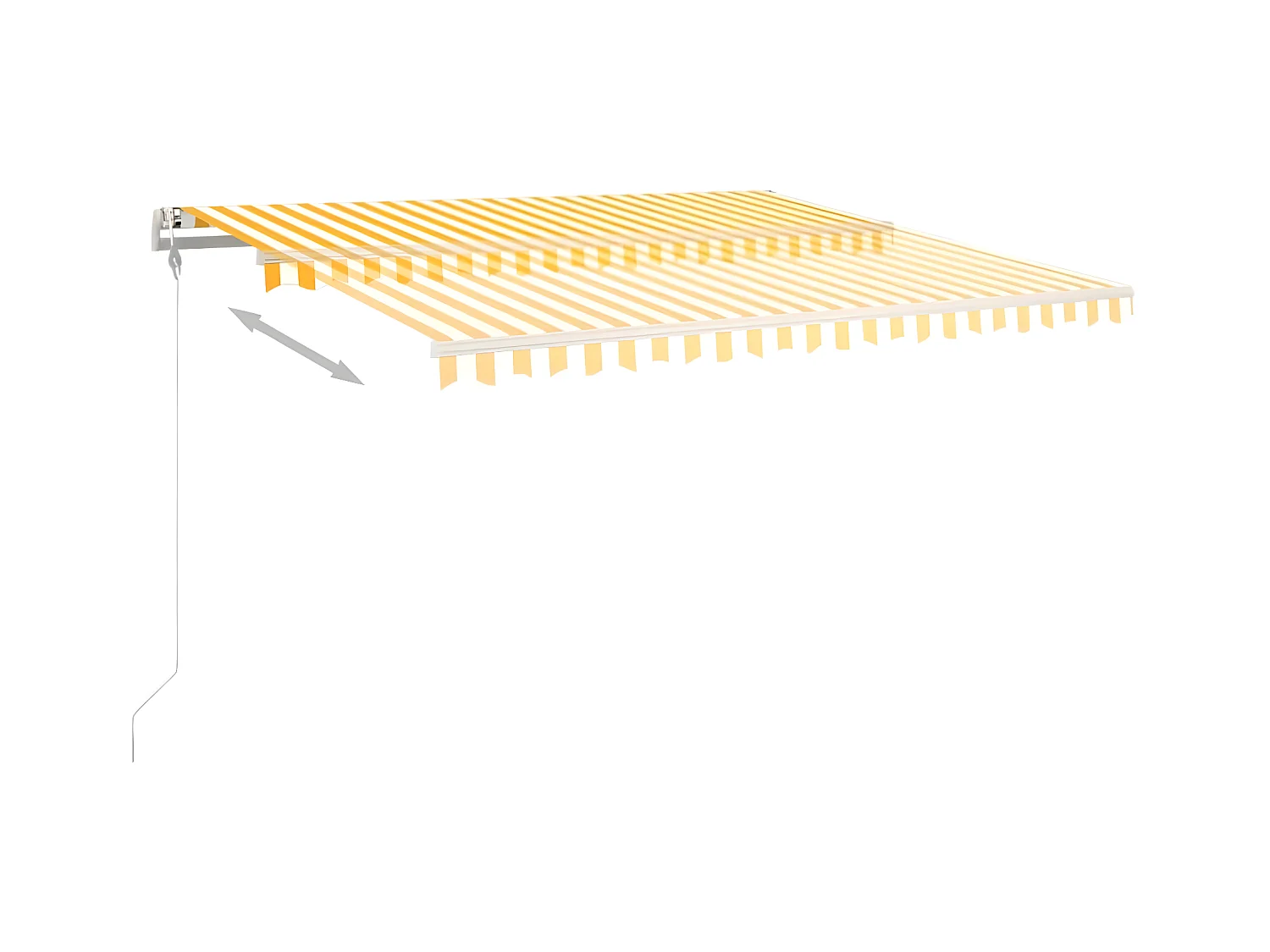 Tenda retrattile con montanti 4x3 Gialla e bianca