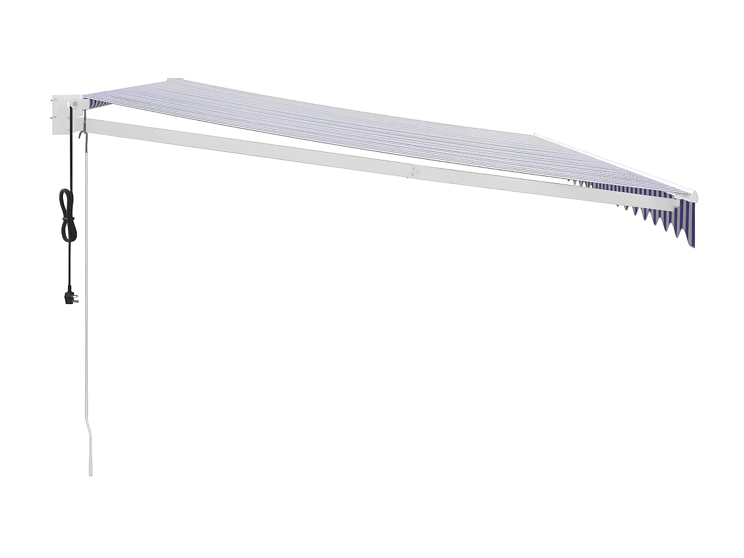 Tenda retrattile automatica blu e bianca 5x3