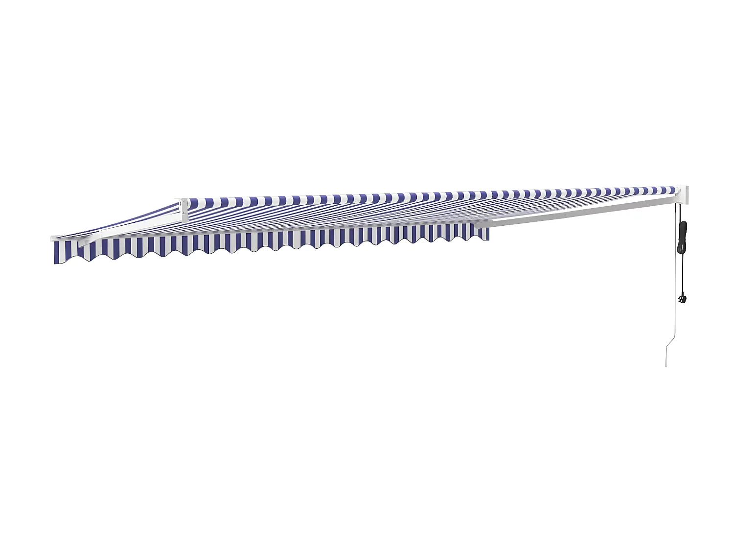 Tenda retrattile automatica blu e bianca 5x3