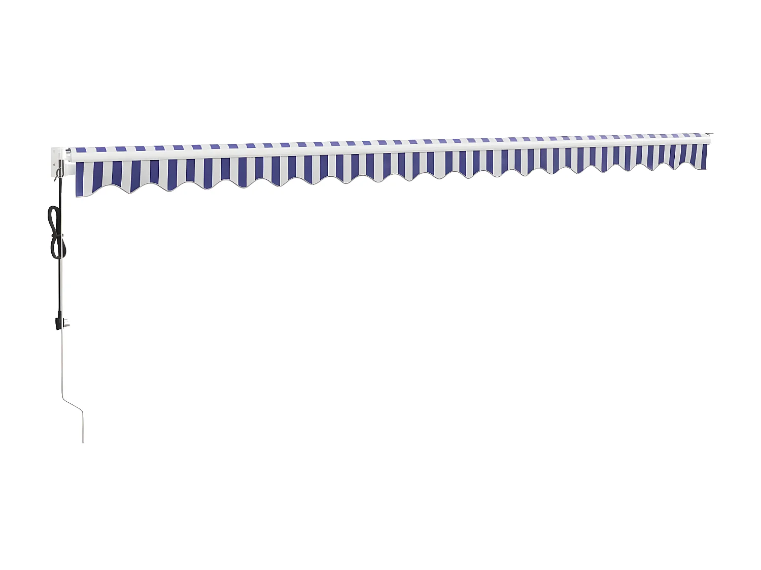 Tenda retrattile automatica blu e bianca 5x3