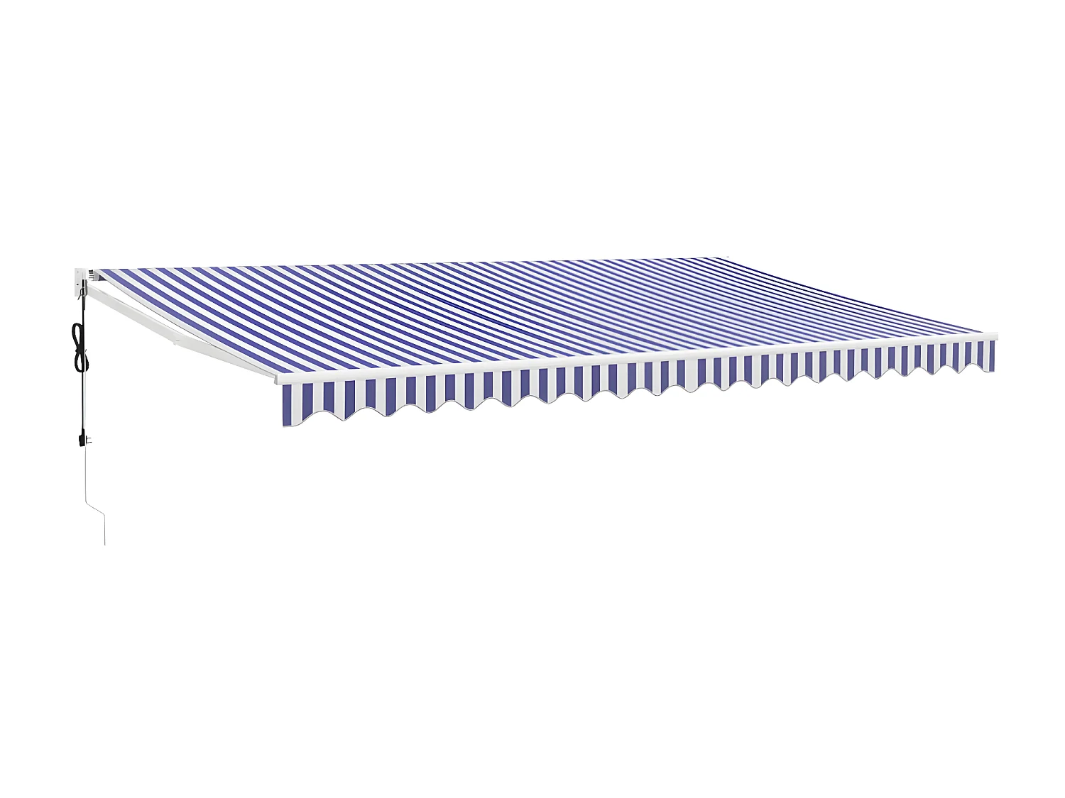 Auvent rétractable automatique bleu et blanc 5x3
