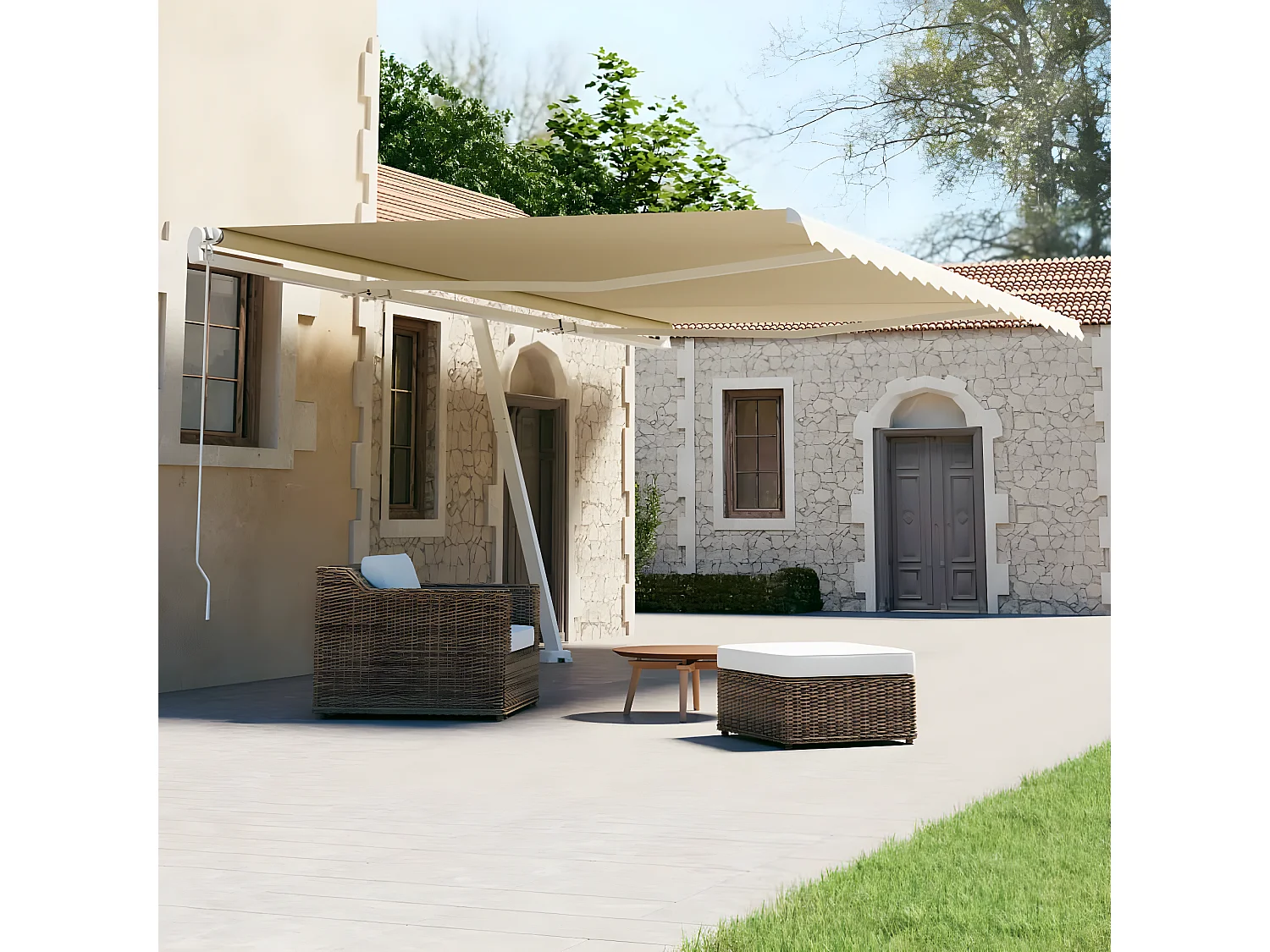 Toldo autoportante 600x300 Crema