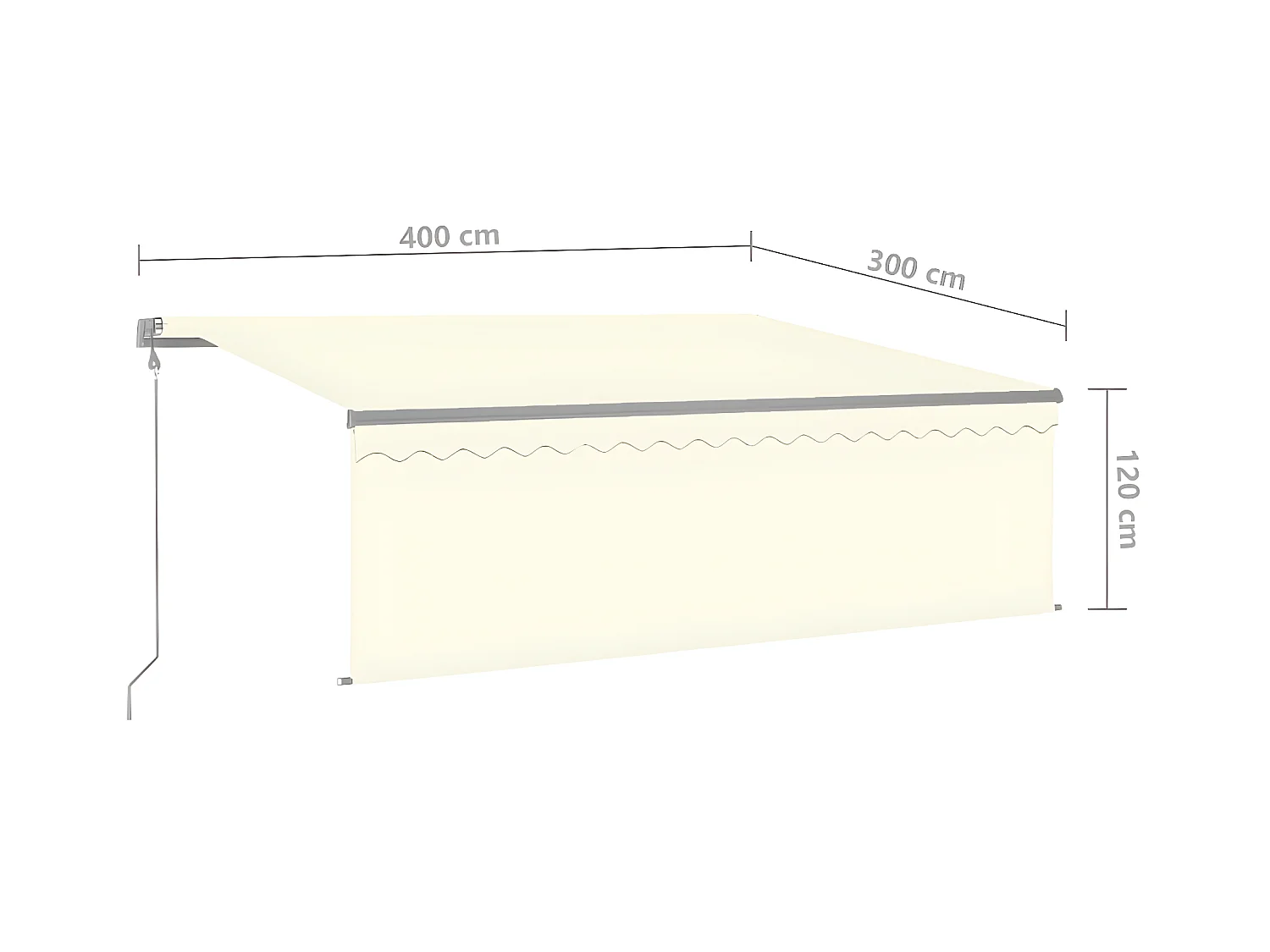 Automatischer Markisen- und Jalousie-Windsensor und LED 4x3 Creme