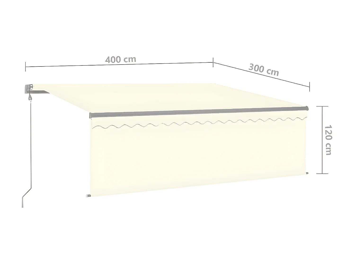 Toldos y persianas automáticas con sensor de viento y LED 4x3 Crema