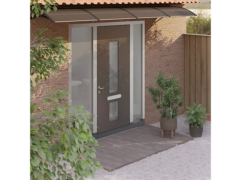 Auvent de porte Noir 400x100 Polycarbonate