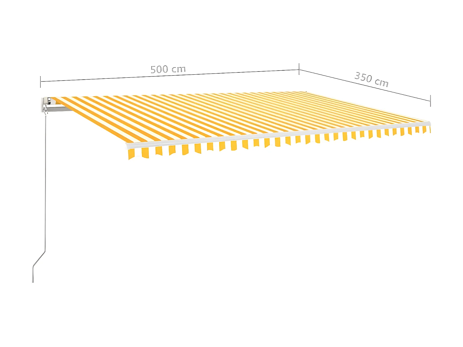 Tenda automatica con sensore vento LED 500x350 cm Giallo e bianco