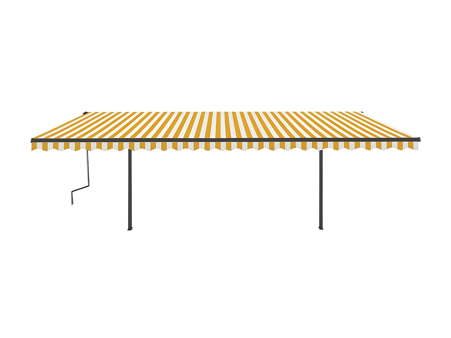 Auvent automatique rétractable avec poteaux 6x3m Jaune et blanc