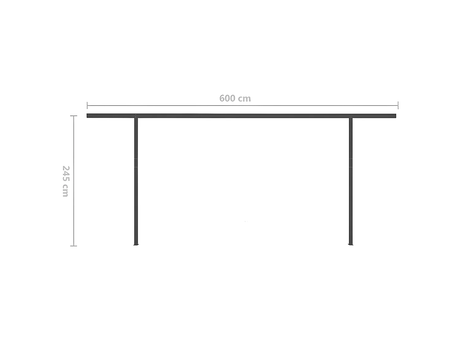 Auvent automatique rétractable avec poteaux 6x3m Jaune et blanc