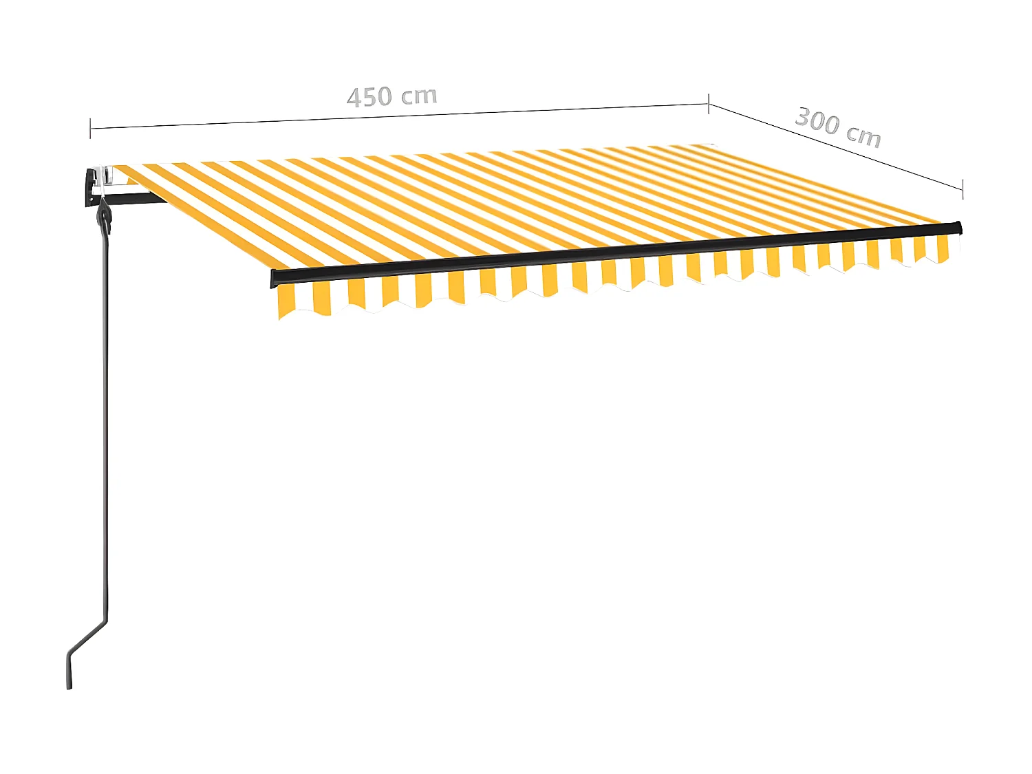 Toldo retrátil automático 450x300 amarelo e branco