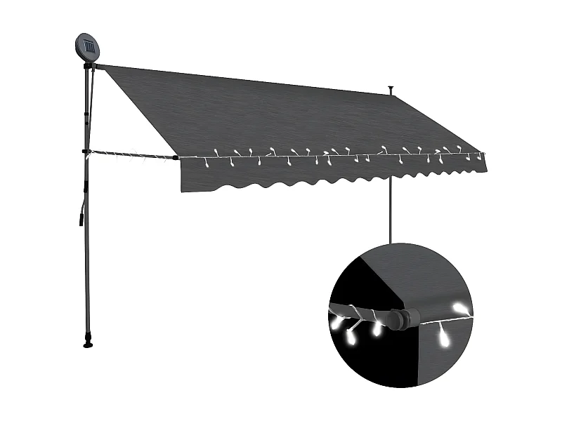 Toldo retrátil com LED 400 Antracite