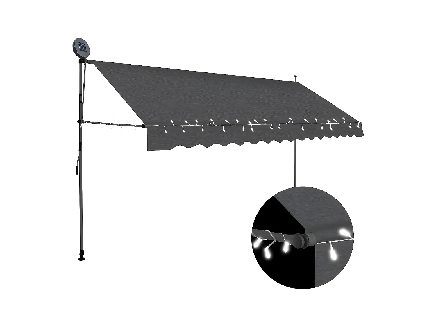 Auventanuel rétractable avec LED 400 Anthracite